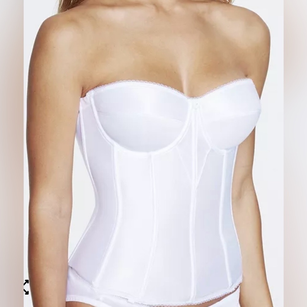 Dominique Strapless Longline Bustier in White Size 38 DD/E
